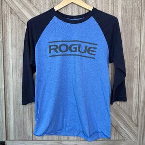 Rogue Fitness Men's 3/4 Sleeve Baseball Crewneck T-Shirt | Blue & Navy